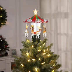Online 11" Animated Carousel Tree Topper Tree Toppers