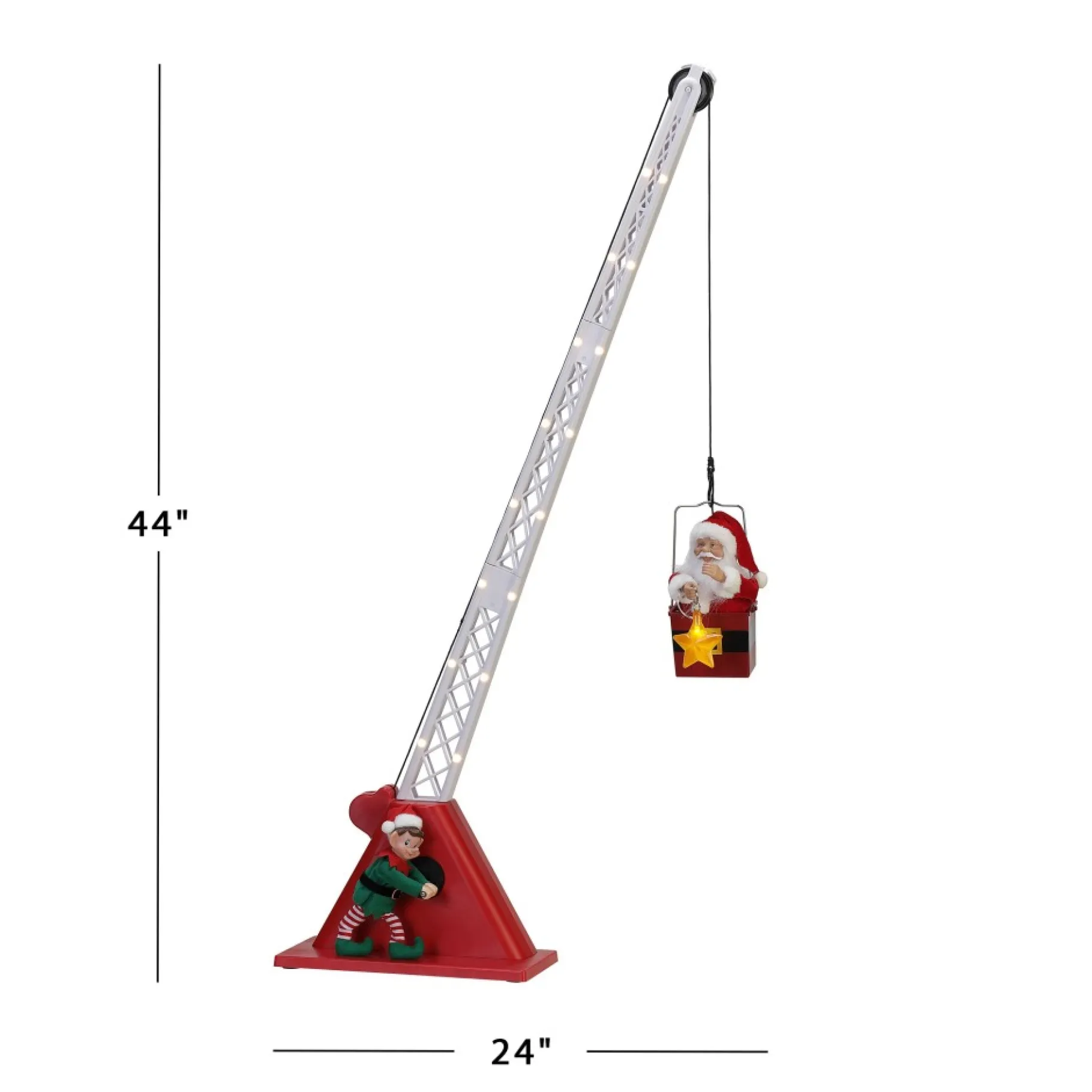 Online 44" Animated Christmas Crane - White Santa Musical Decor
