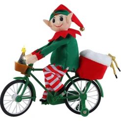 Online 11" Animated Cycling Elf Musical Decor