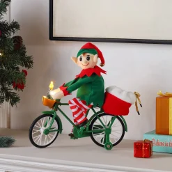 Online 11" Animated Cycling Elf Musical Decor