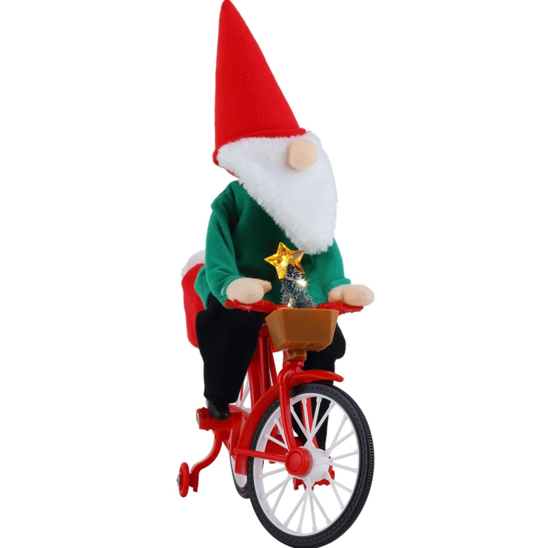 New 11" Animated Cycling Gnome Musical Decor
