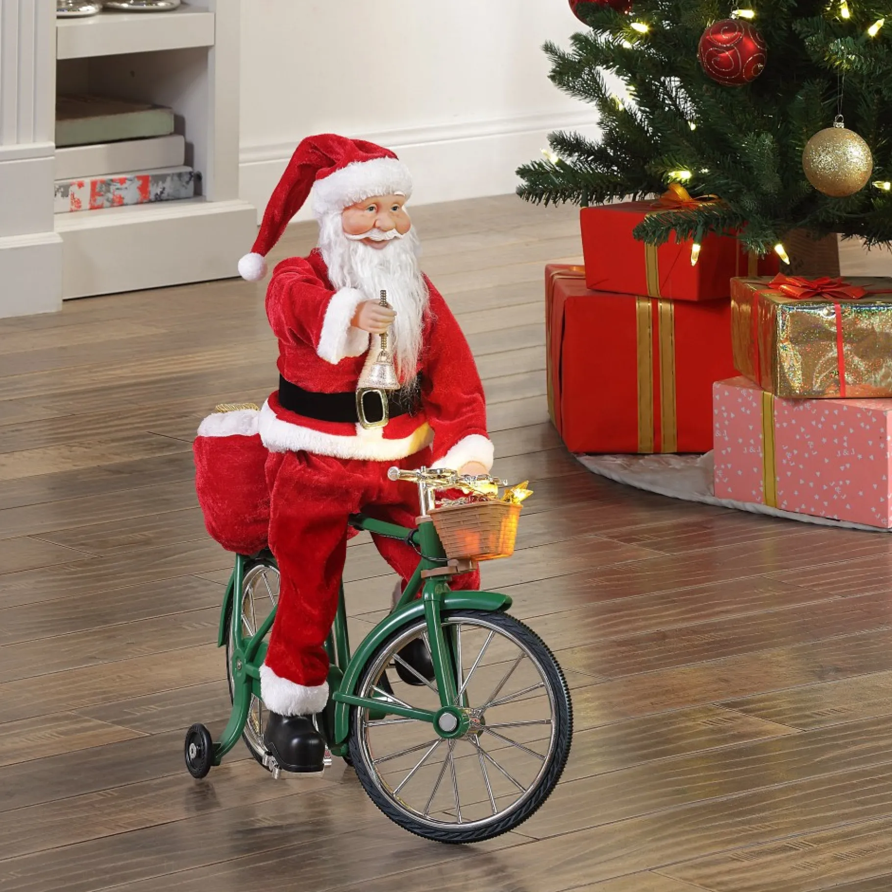 Store 23" Animated Cycling Santa Musical Decor