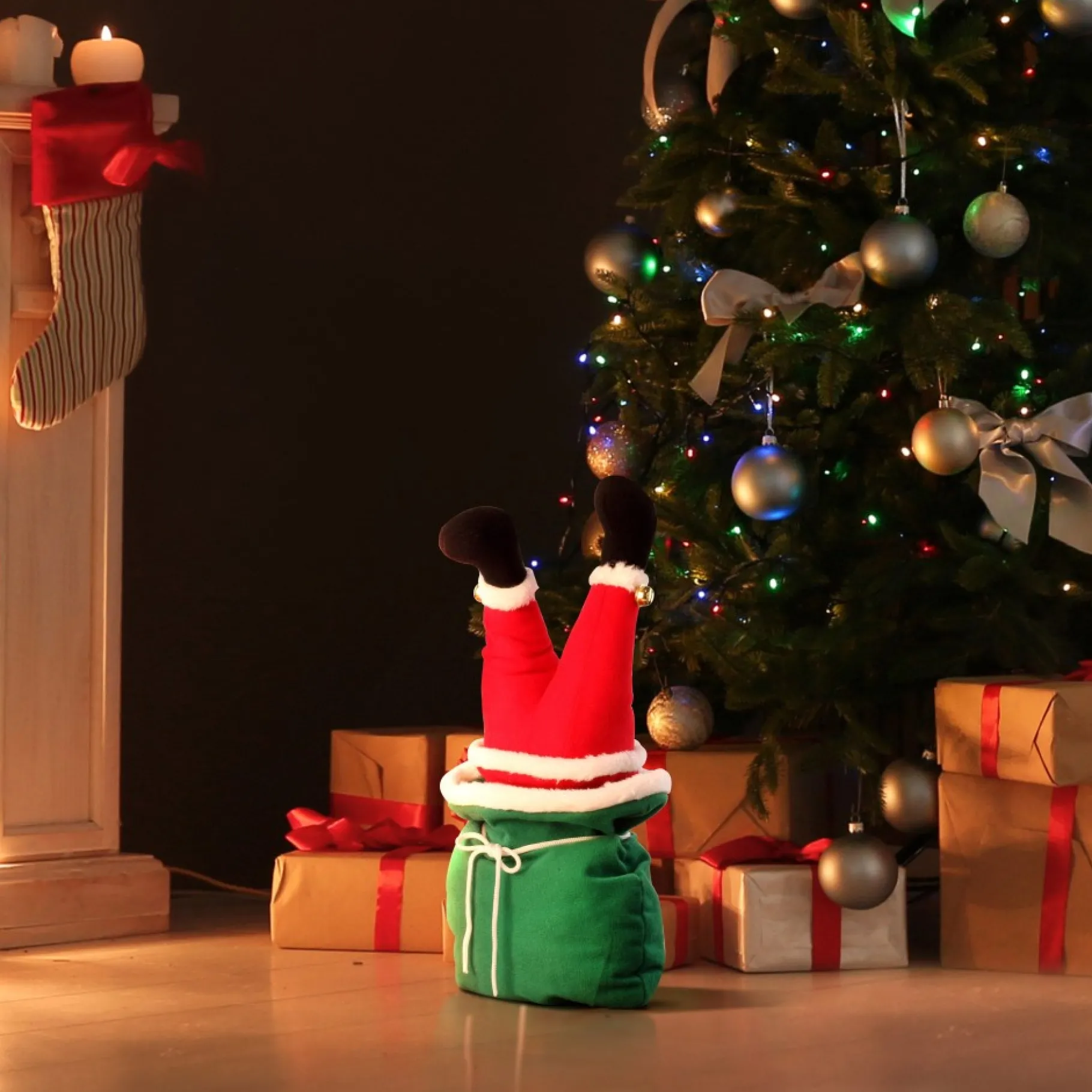 Sale 17" Animated Kicker In Bag - Santa Kickers