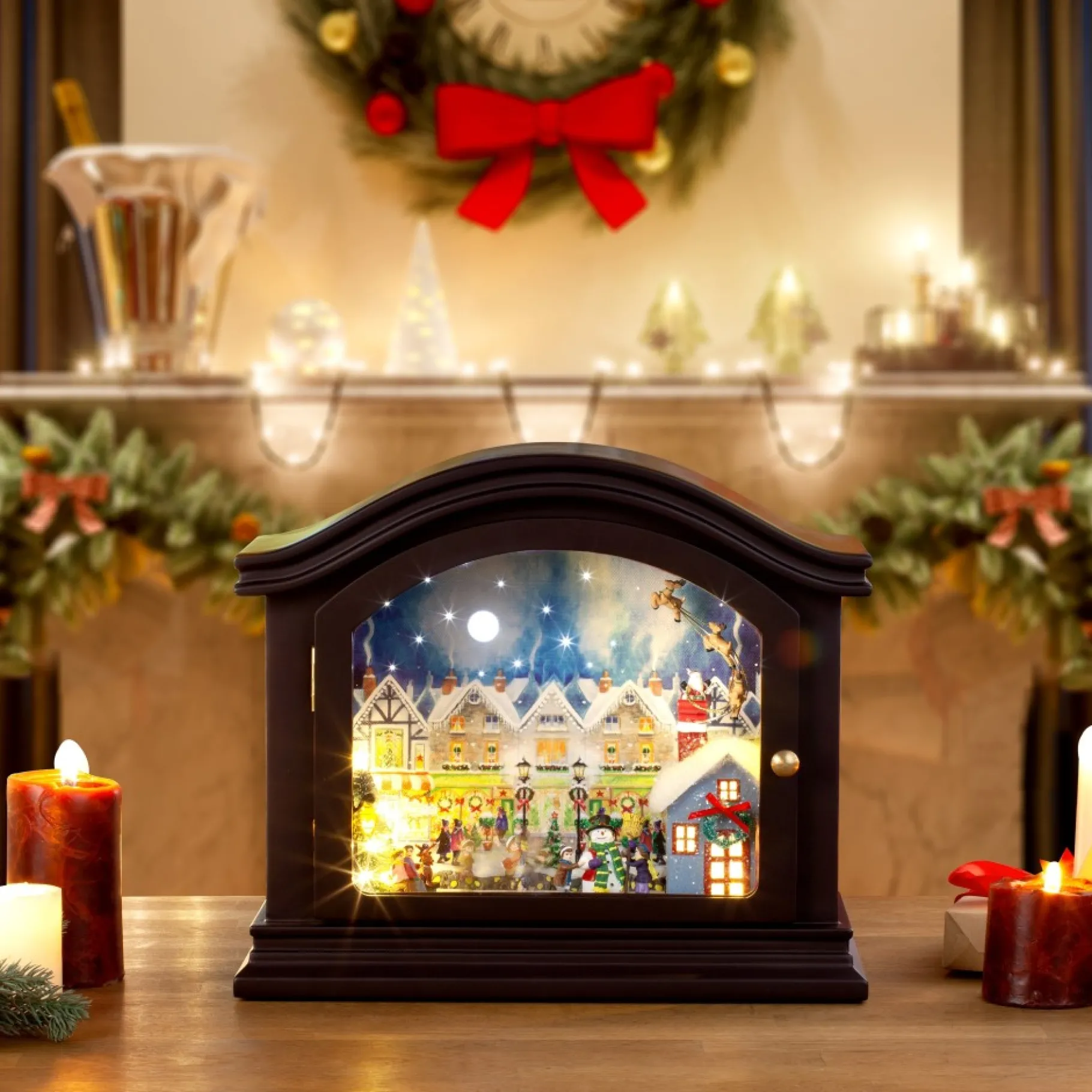 Hot 12" Animated Mantel Music Box Musical Decor