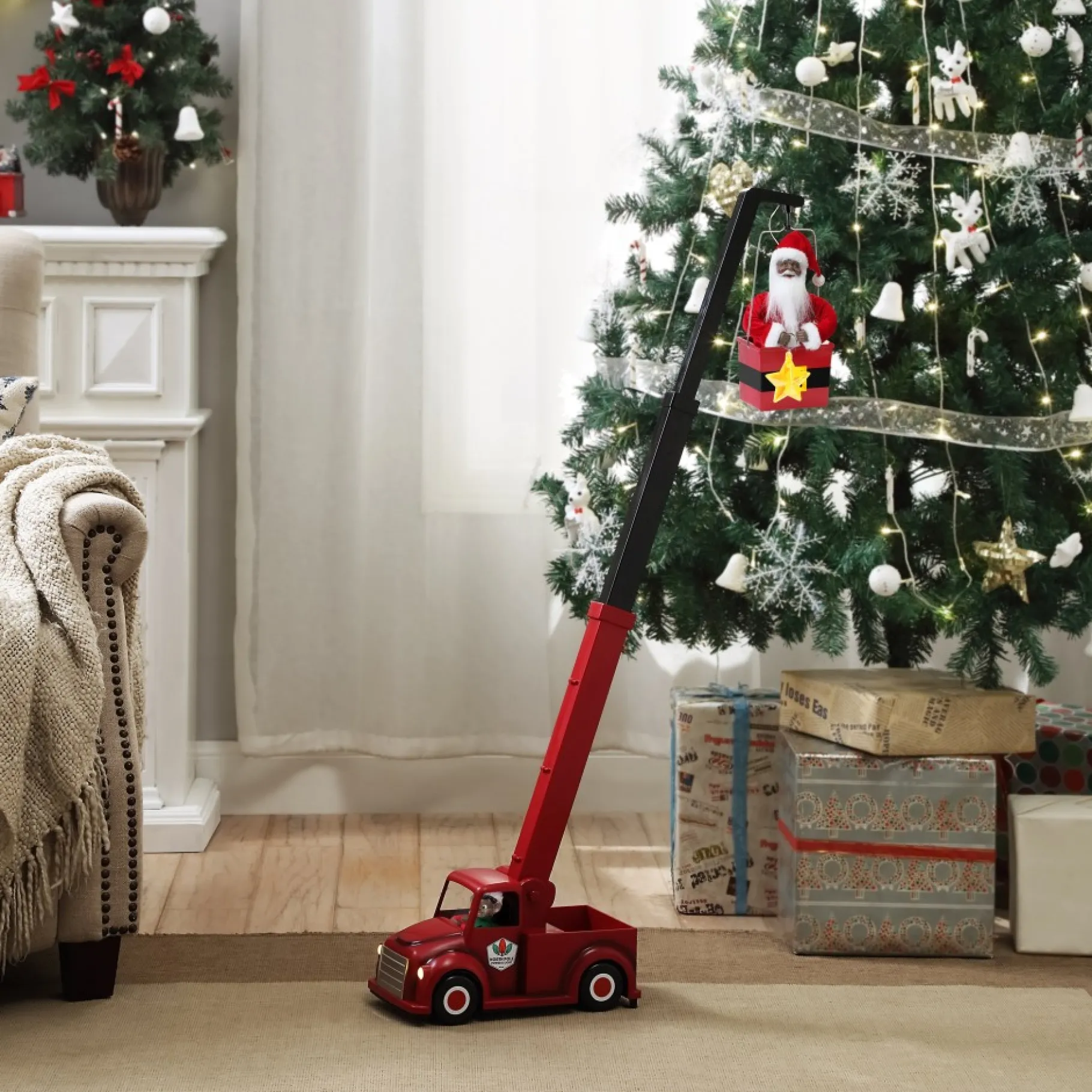 Shop 43" Animated North Pole Lighting Crew - Black Santa Musical Decor