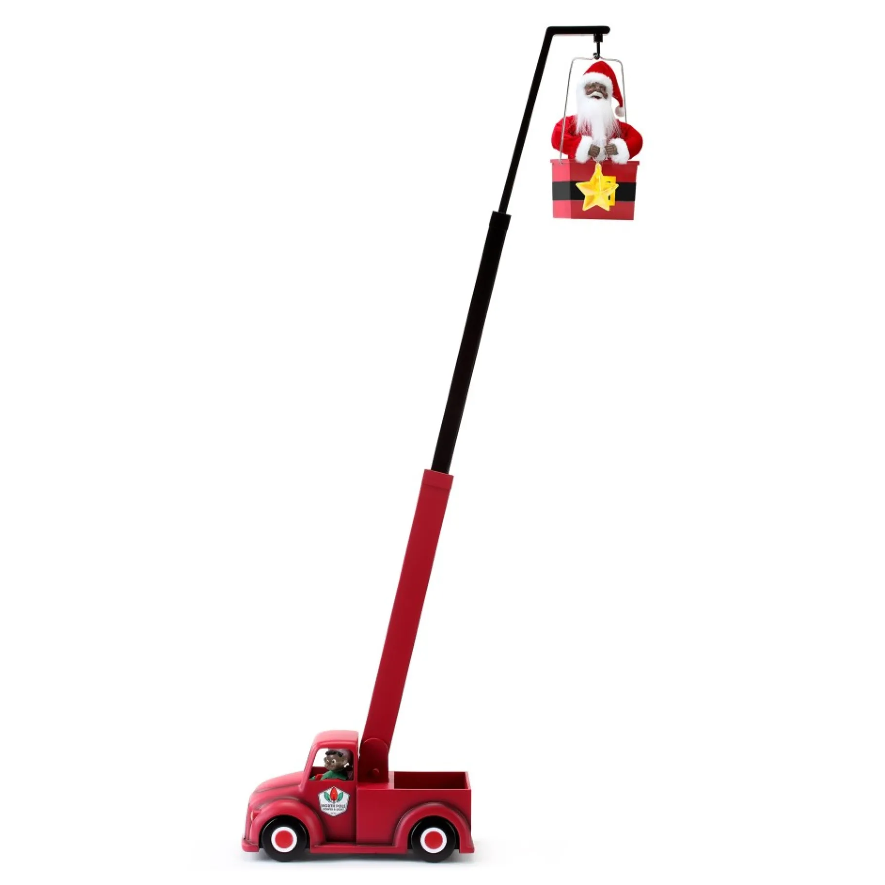 Shop 43" Animated North Pole Lighting Crew - Black Santa Musical Decor