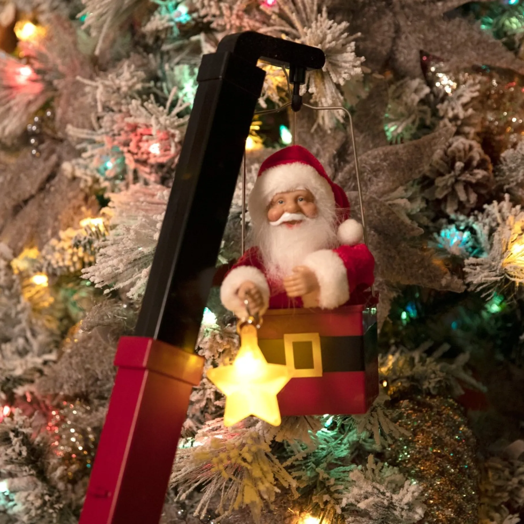 Flash Sale 43" Animated North Pole Lighting Crew - White Santa Musical Decor