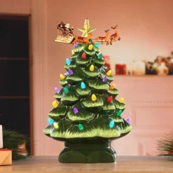 Best Sale 14" Animated Nostalgic Ceramic Tree - Santa's Sleigh Character Trees