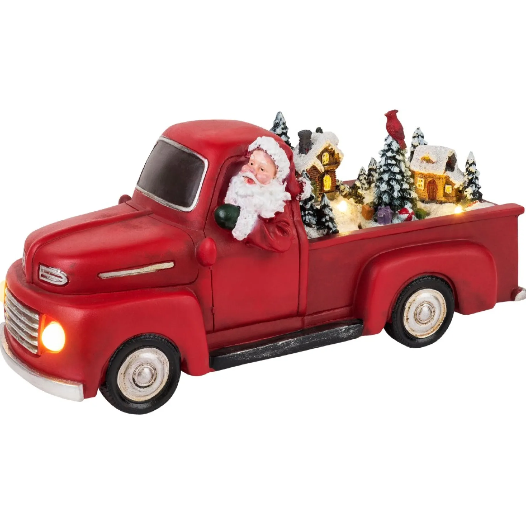 Sale 11" Animated Nostalgic Red Truck - White Santa Musical Decor