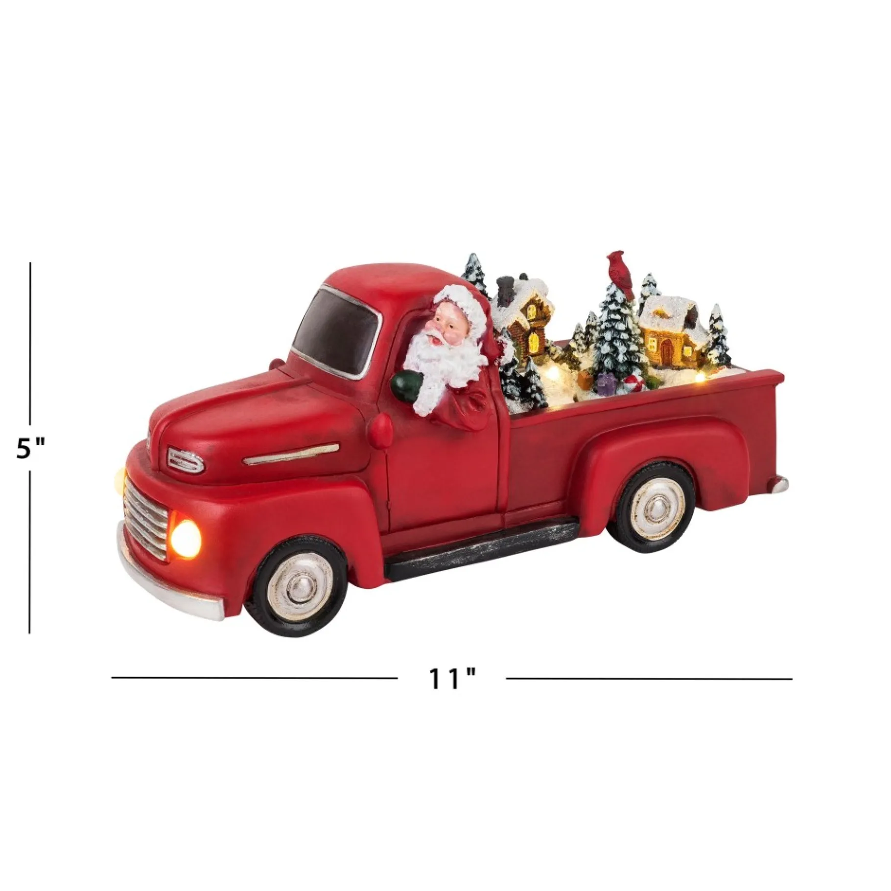 Sale 11" Animated Nostalgic Red Truck - White Santa Musical Decor