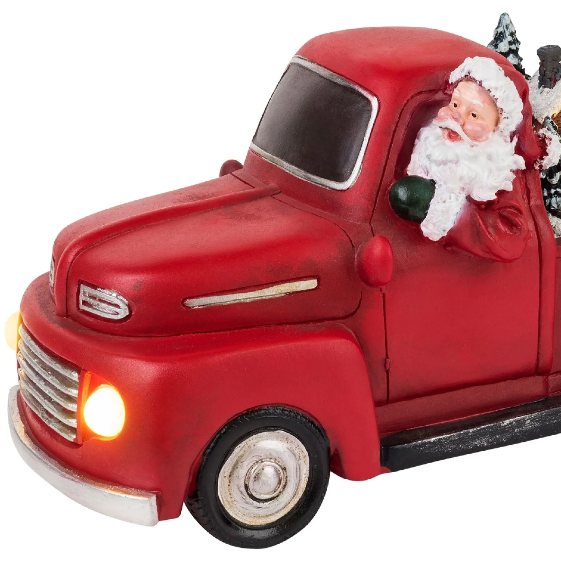 Sale 11" Animated Nostalgic Red Truck - White Santa Musical Decor