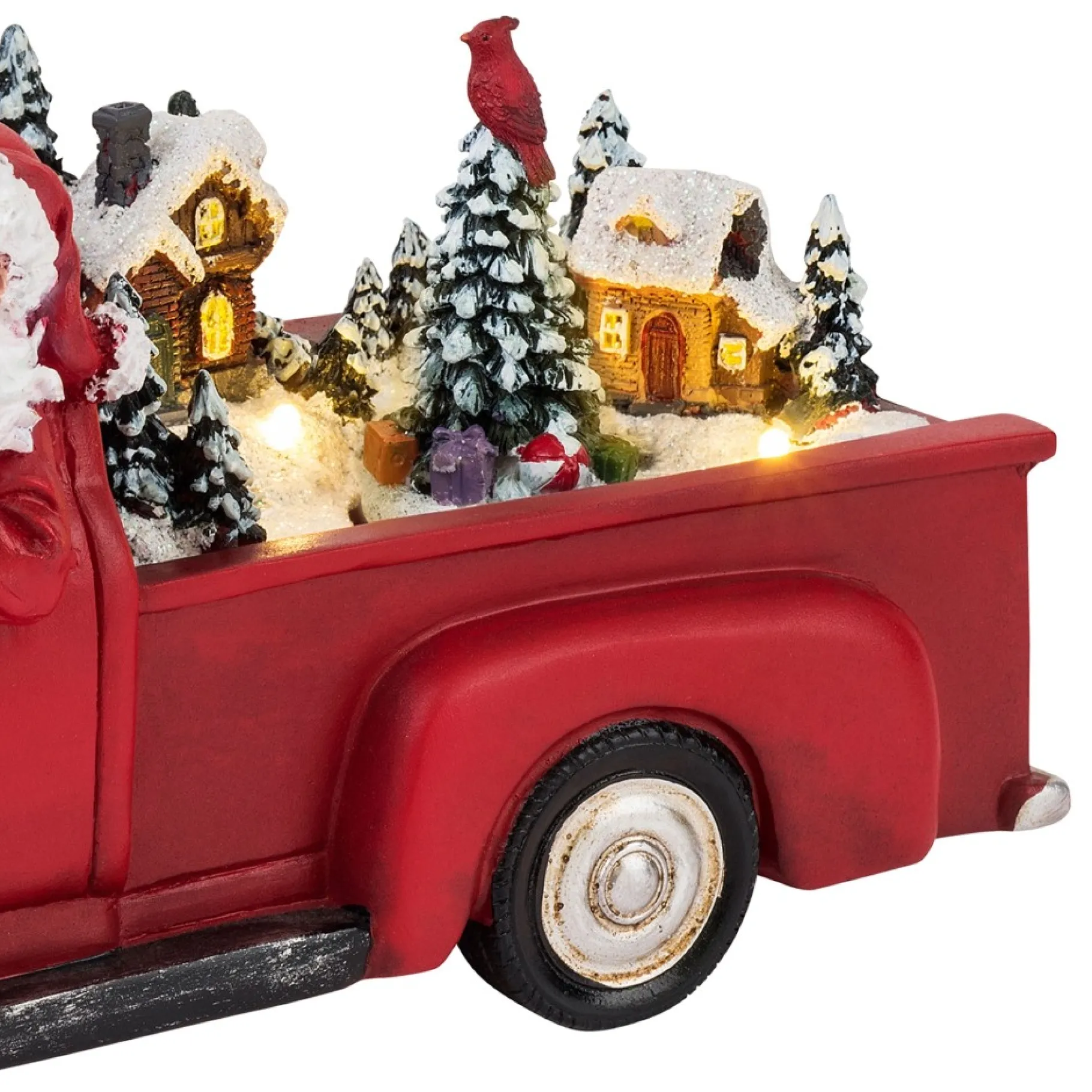 Sale 11" Animated Nostalgic Red Truck - White Santa Musical Decor