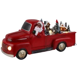 Hot 11" Animated Nostalgic Red Truck - Black Santa Trains & Trucks