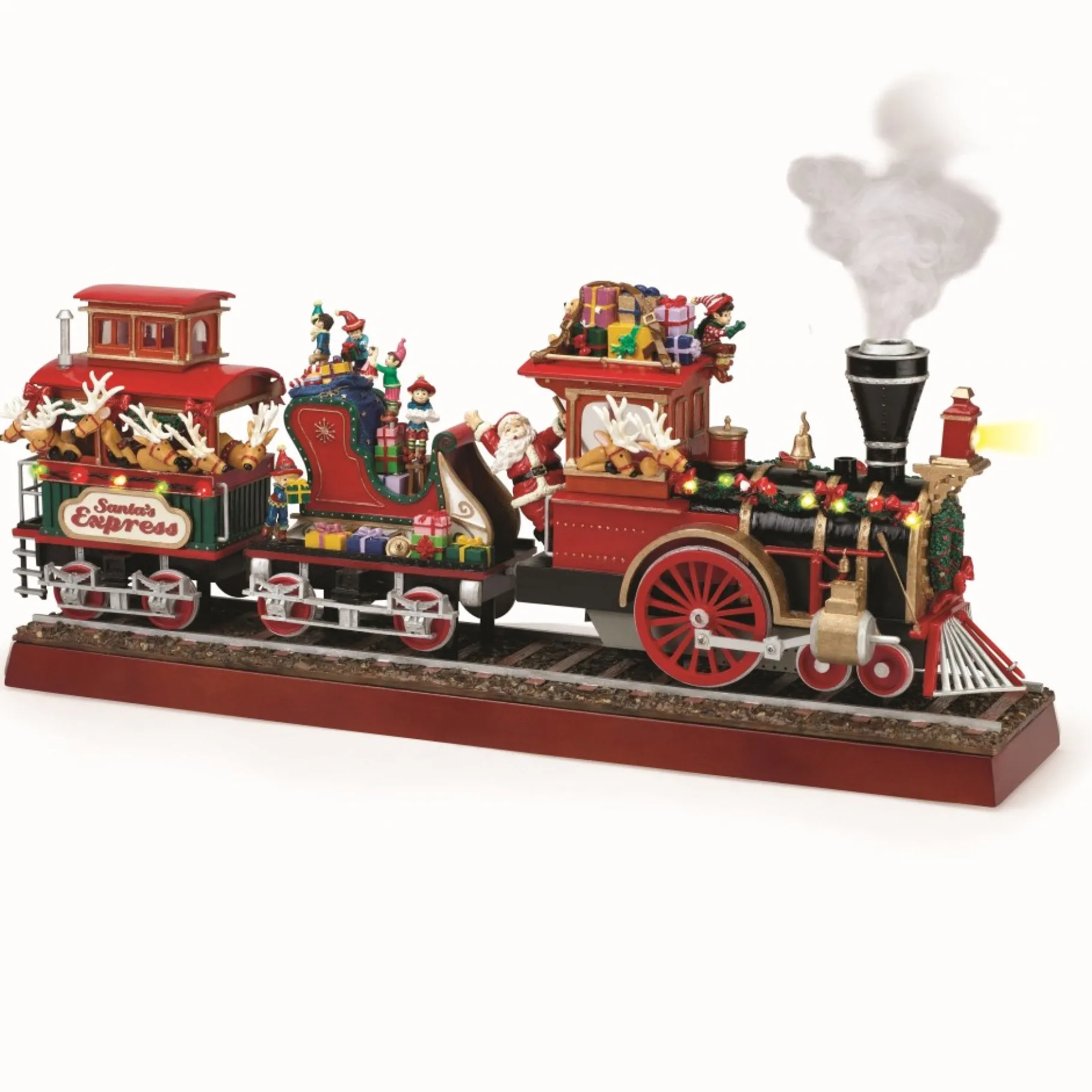 Discount 16.75" Animated Santa's Express Musical Decor