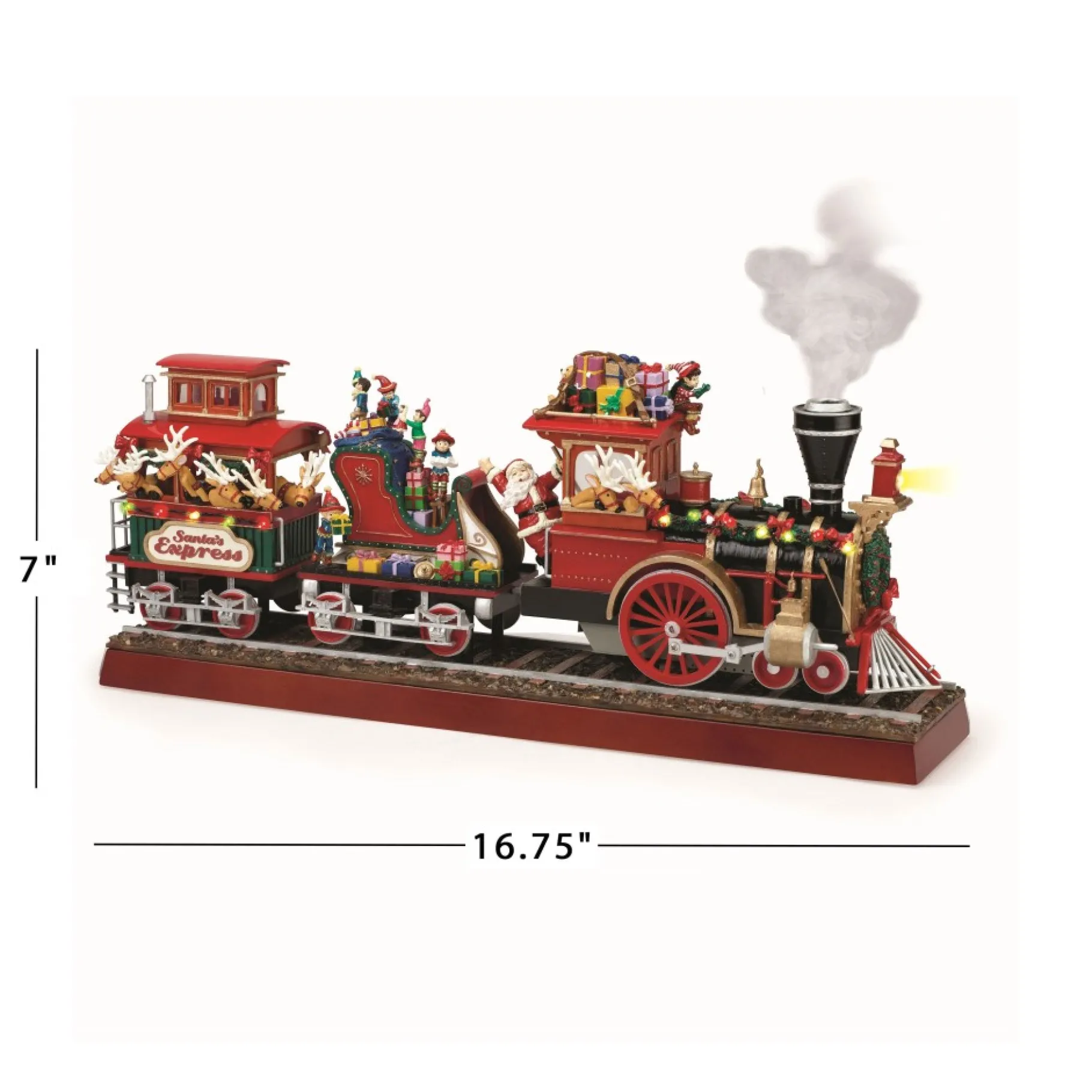 Discount 16.75" Animated Santa's Express Musical Decor