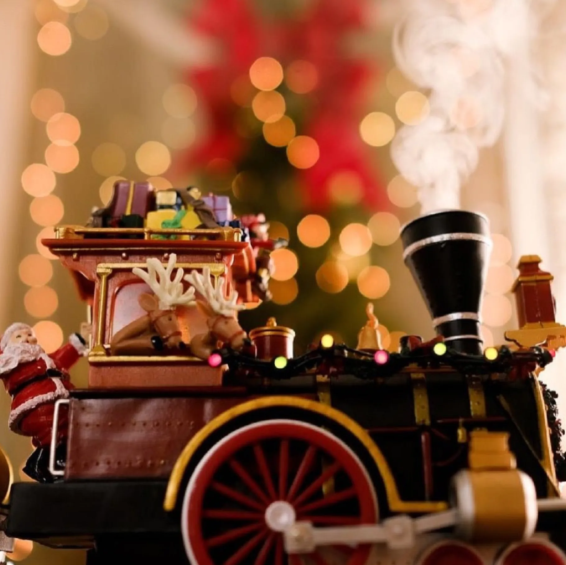 Discount 16.75" Animated Santa's Express Musical Decor