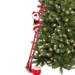 Best Sale 43" Animated Super Climbing Black Santa Climbers