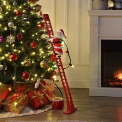 Flash Sale 43" Animated Super Climbing Sculpted White Santa Climbers