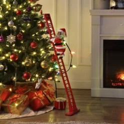 Shop 43" Animated Super Climbing Sculpted Black Santa Climbers