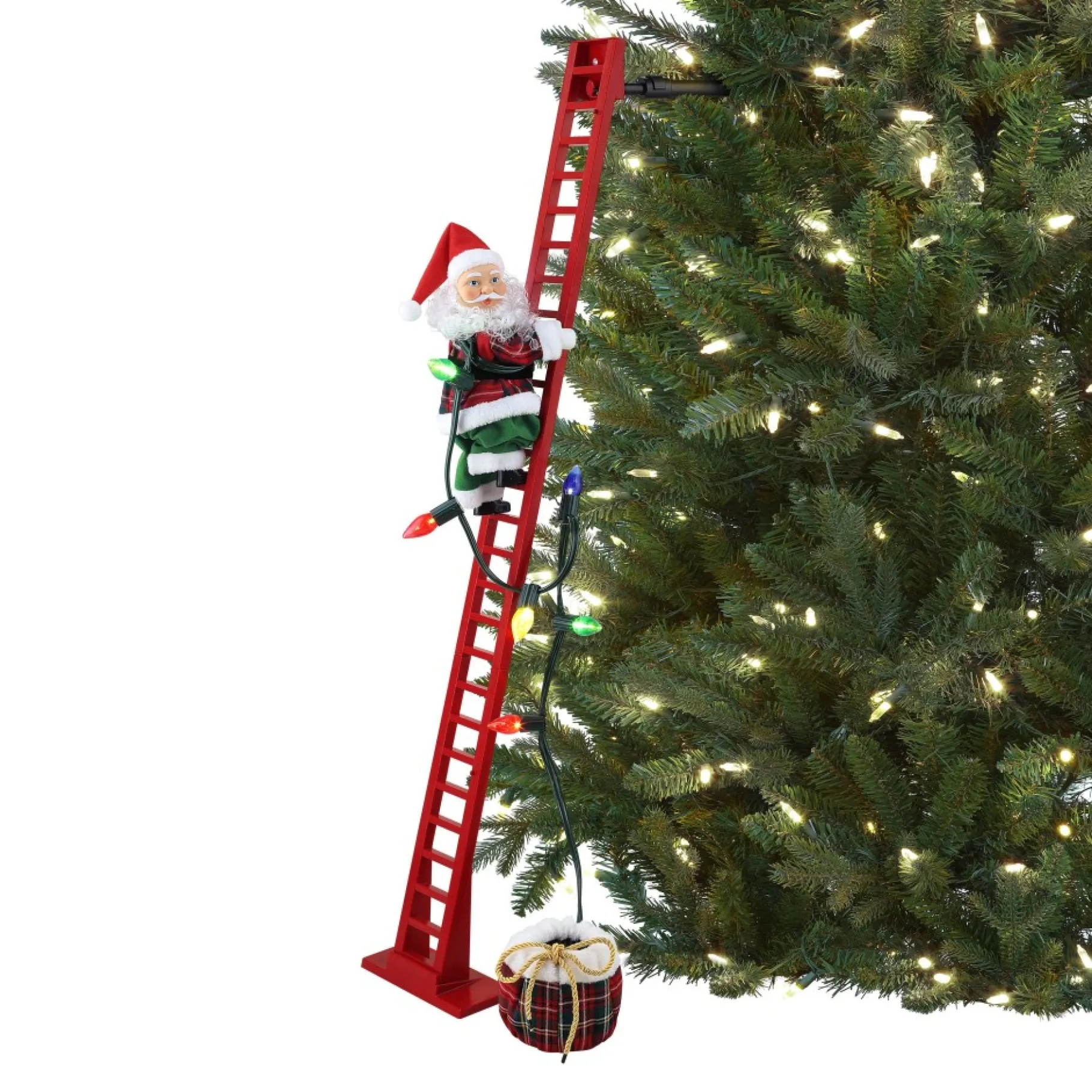 Best 43" Animated Super Climbing Plaid Santa Super Climbers