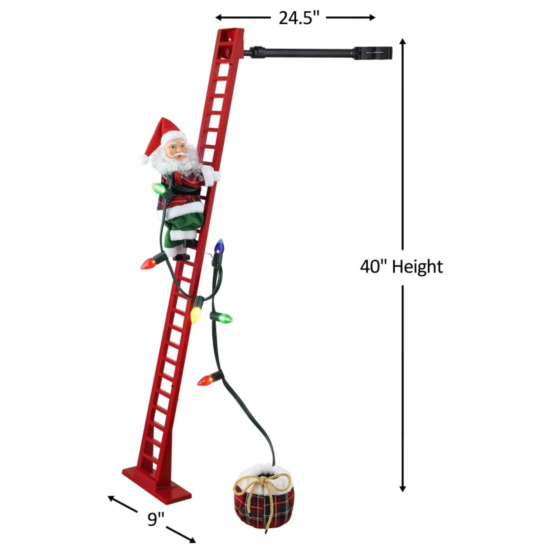Best 43" Animated Super Climbing Plaid Santa Super Climbers