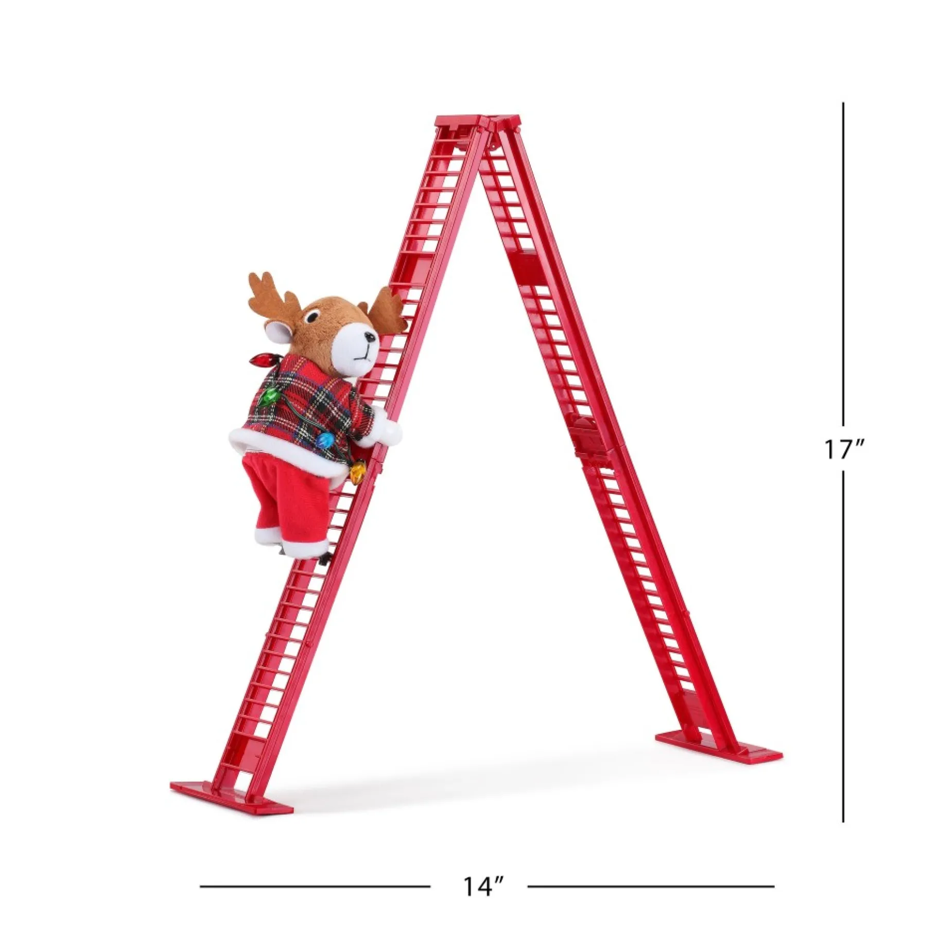 Discount 17" Animated Tabletop Climbing Reindeer Musical Decor