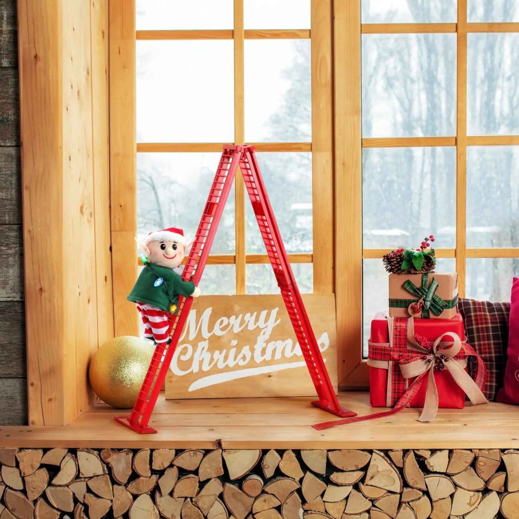 Shop 17" Animated Tabletop Climbing Elf Climbers