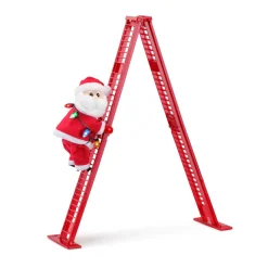 Outlet 17" Animated Tabletop Climbing White Santa Climbers