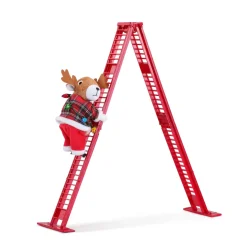 Clearance 17" Animated Tabletop Climbing Reindeer Climbers