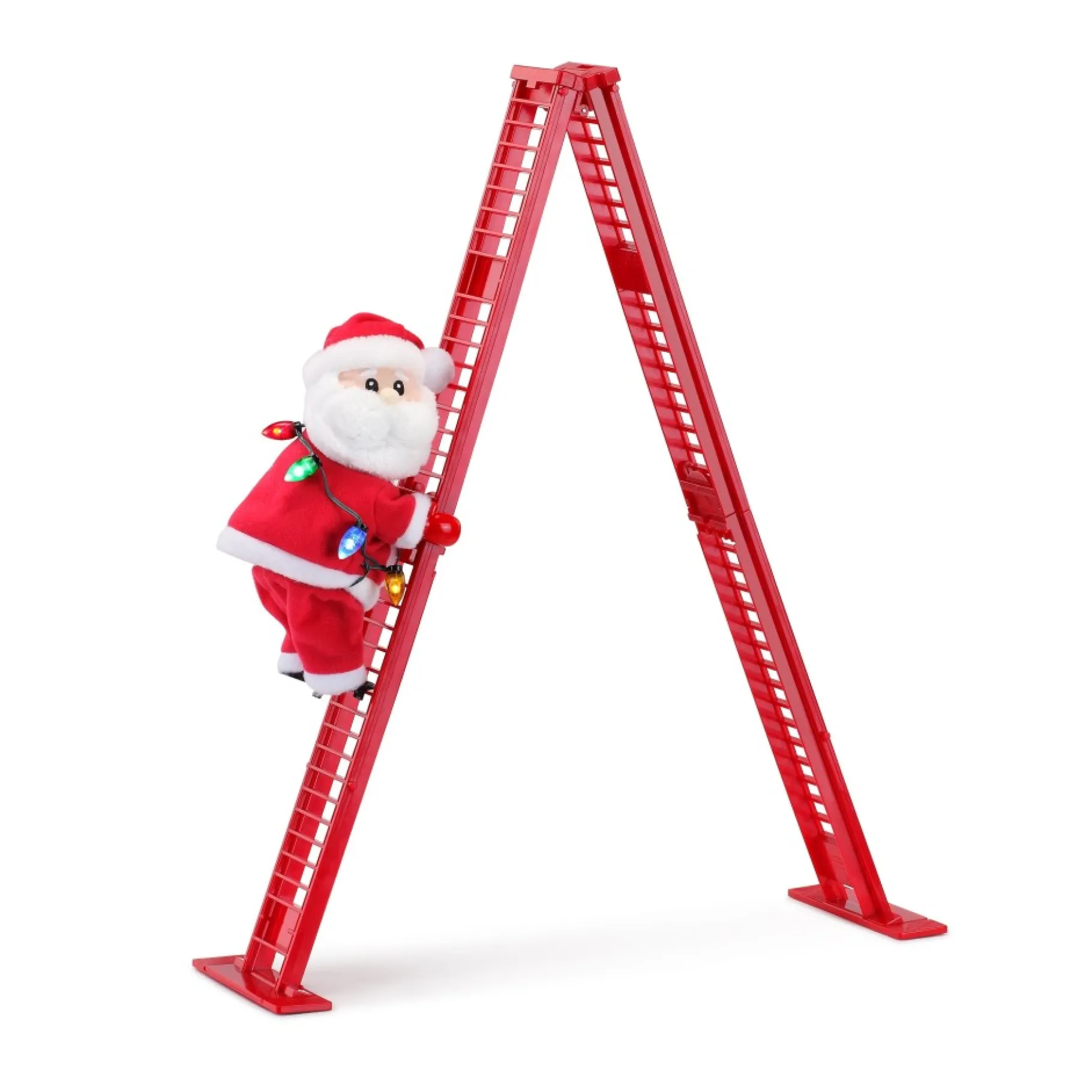 Store 17" Animated Tabletop Climbing White Santa Musical Decor