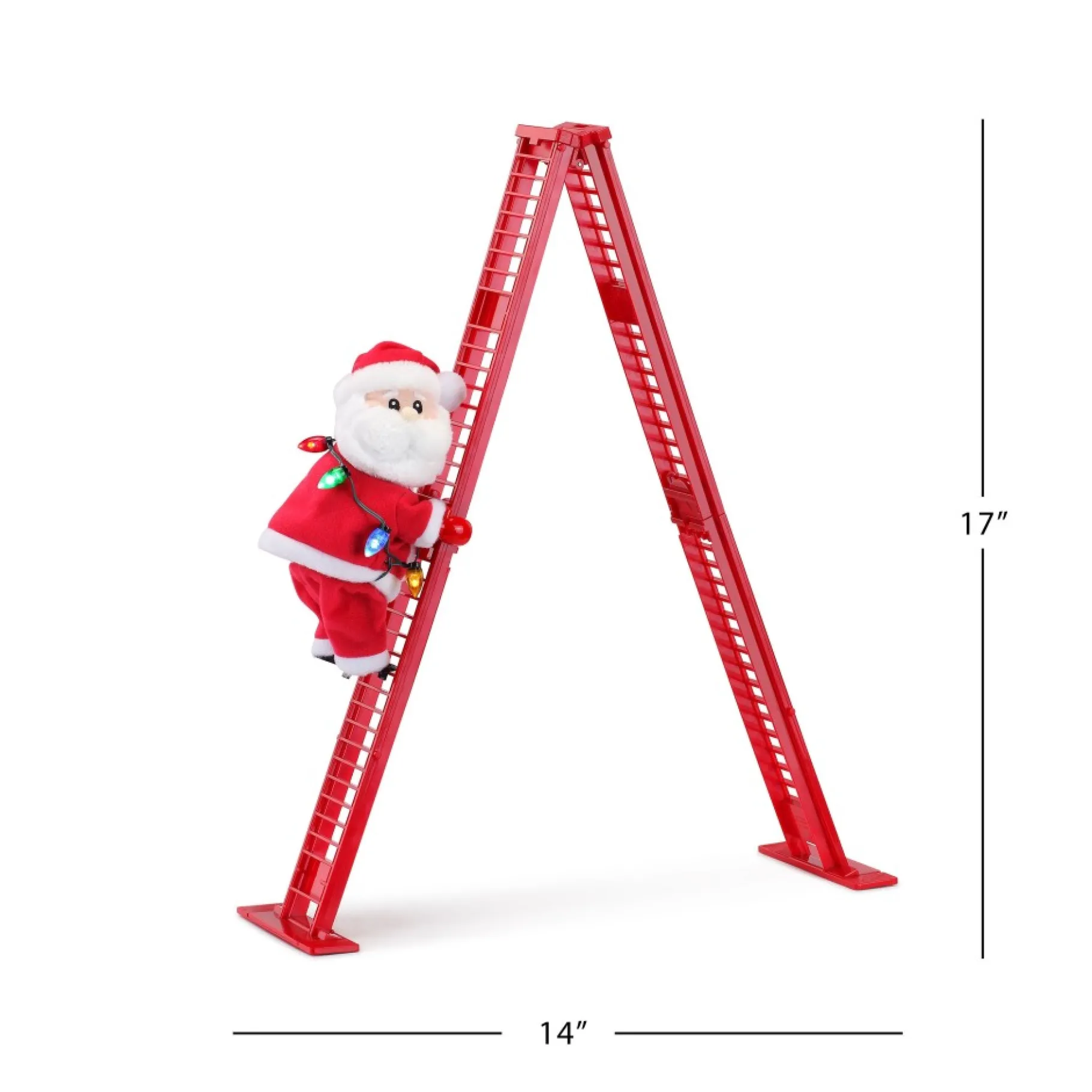 Store 17" Animated Tabletop Climbing White Santa Musical Decor