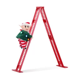New 17" Animated Tabletop Climbing Elf Musical Decor
