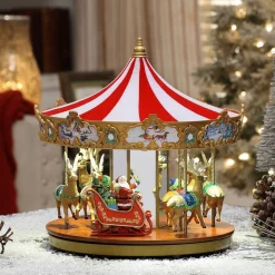 Outlet 12" Animated Very Merry Carousel Musical Decor