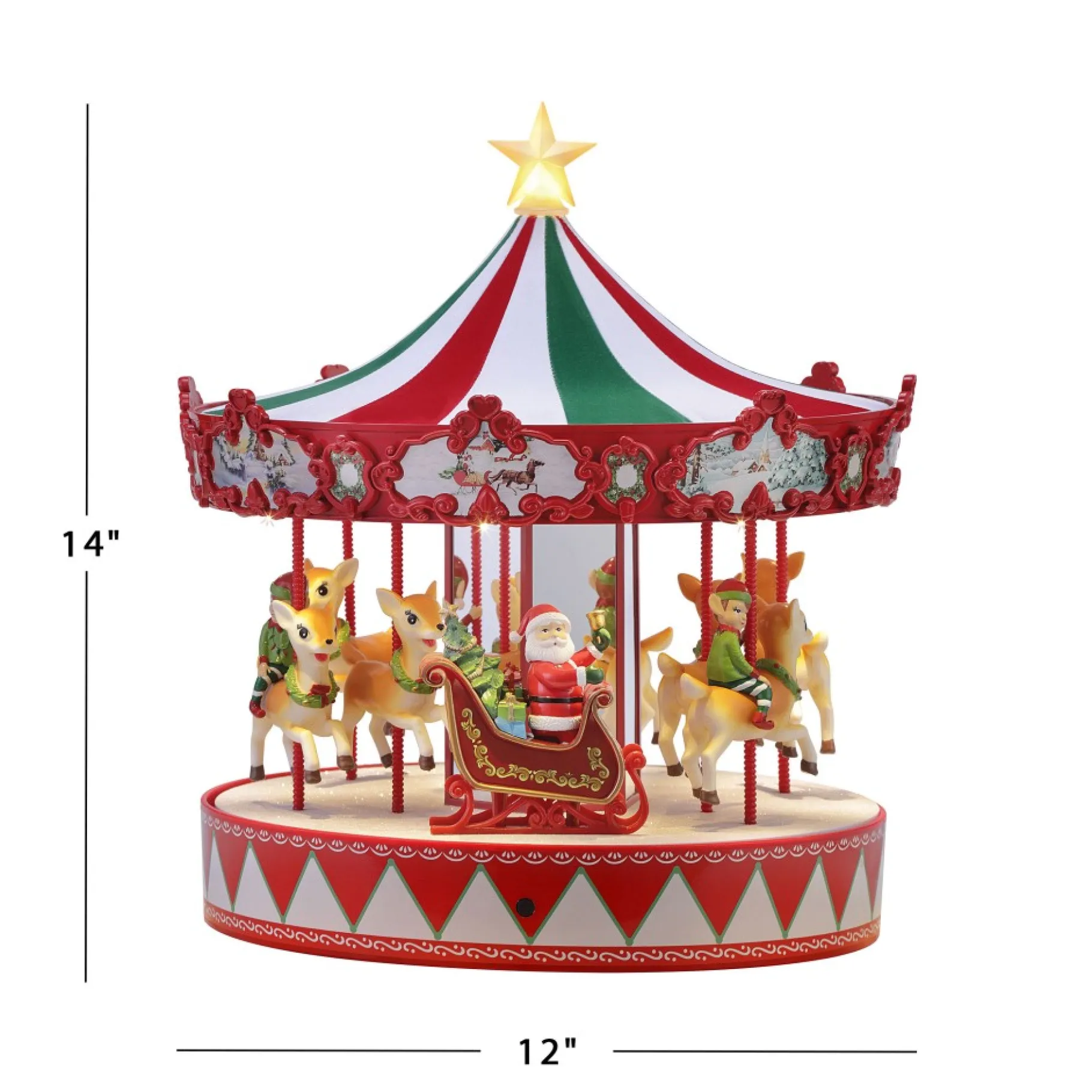 Hot 14" Animated Vintage Carousel Carousels