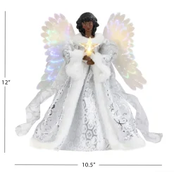 Shop 12" Fiber Optic Animated Tree Topper - Black Angel Tree Toppers