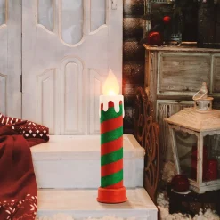 Shop 24" Glittery Blow Mold Candle - Red & Green Blow Molds