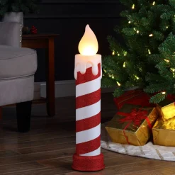 Cheap 24" Glittery Blow Mold Candle - Red & White Blow Molds