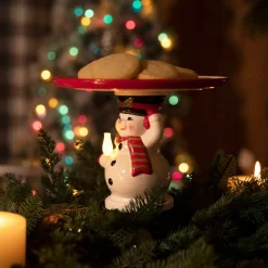 Flash Sale 10" Nostalgic Ceramic Cake Plate - Snowman Plates & Platters