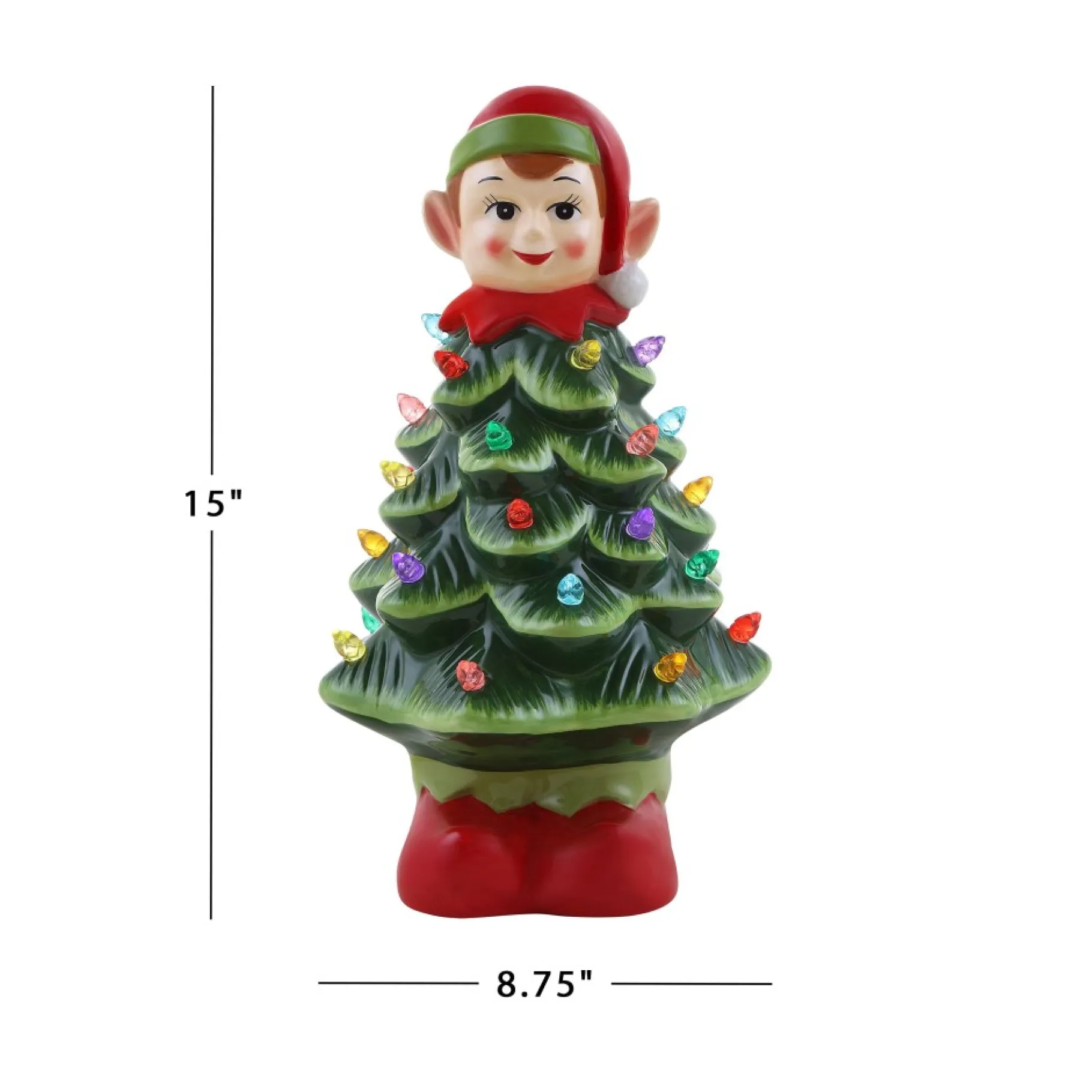 Best 15" Nostalgic Ceramic Elf Tree Character Trees