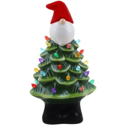Sale 8.5" Nostalgic Ceramic Gnome Tree Green Ceramic Trees