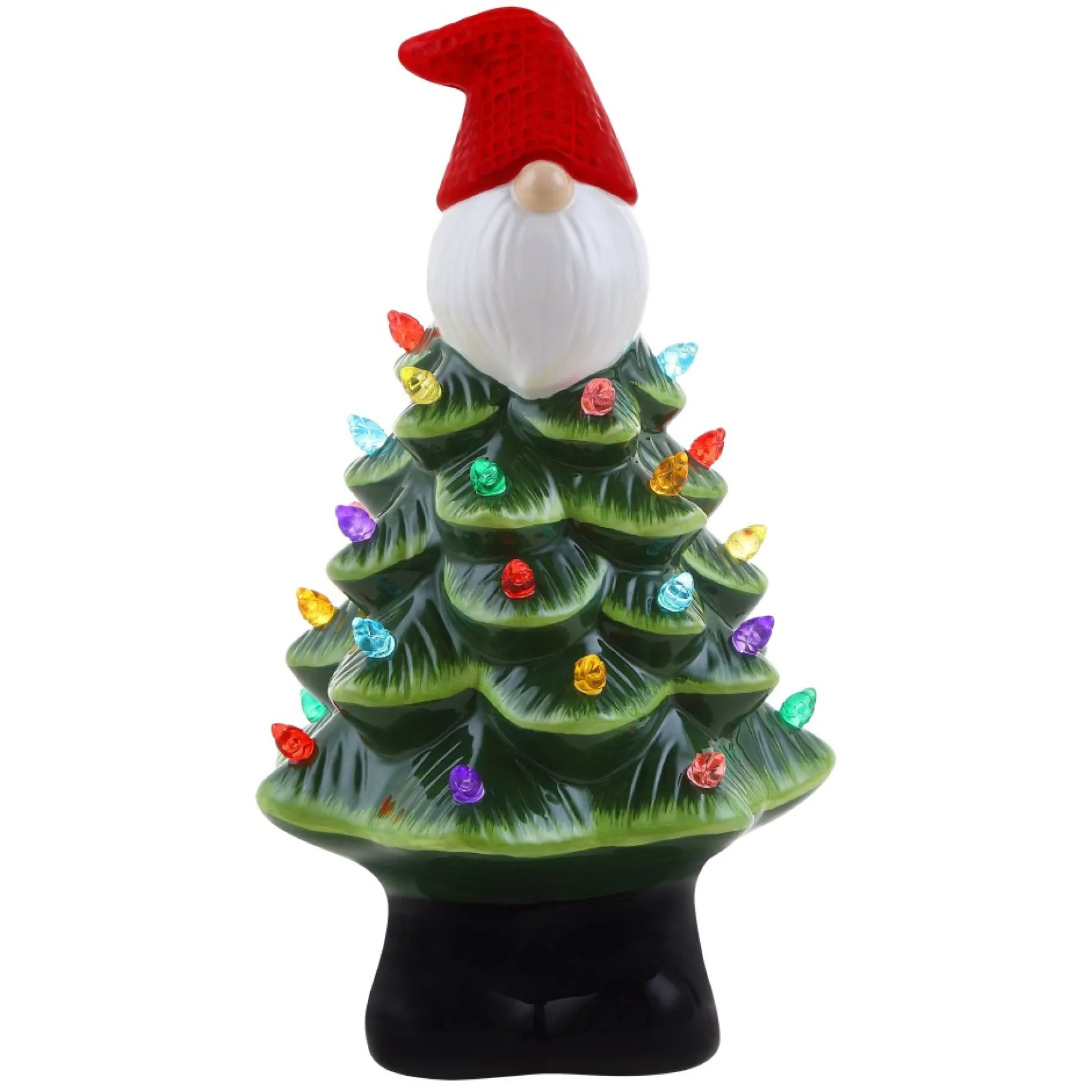 Sale 8.5" Nostalgic Ceramic Gnome Tree Green Ceramic Trees