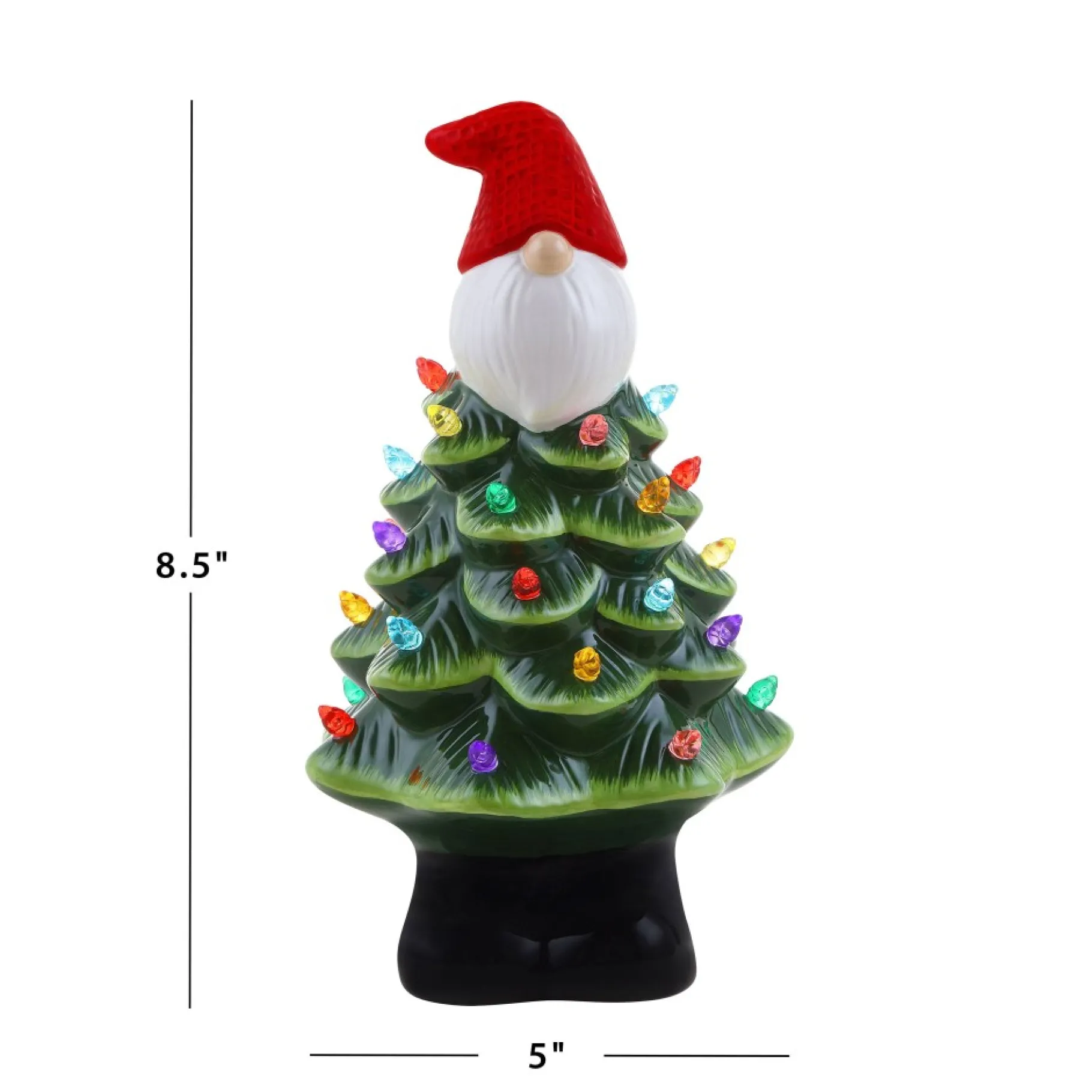 Sale 8.5" Nostalgic Ceramic Gnome Tree Green Ceramic Trees