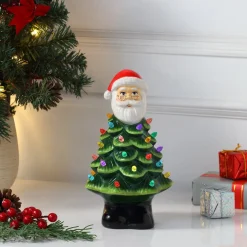 Store 8.5" Nostalgic Ceramic Santa Tree Character Trees