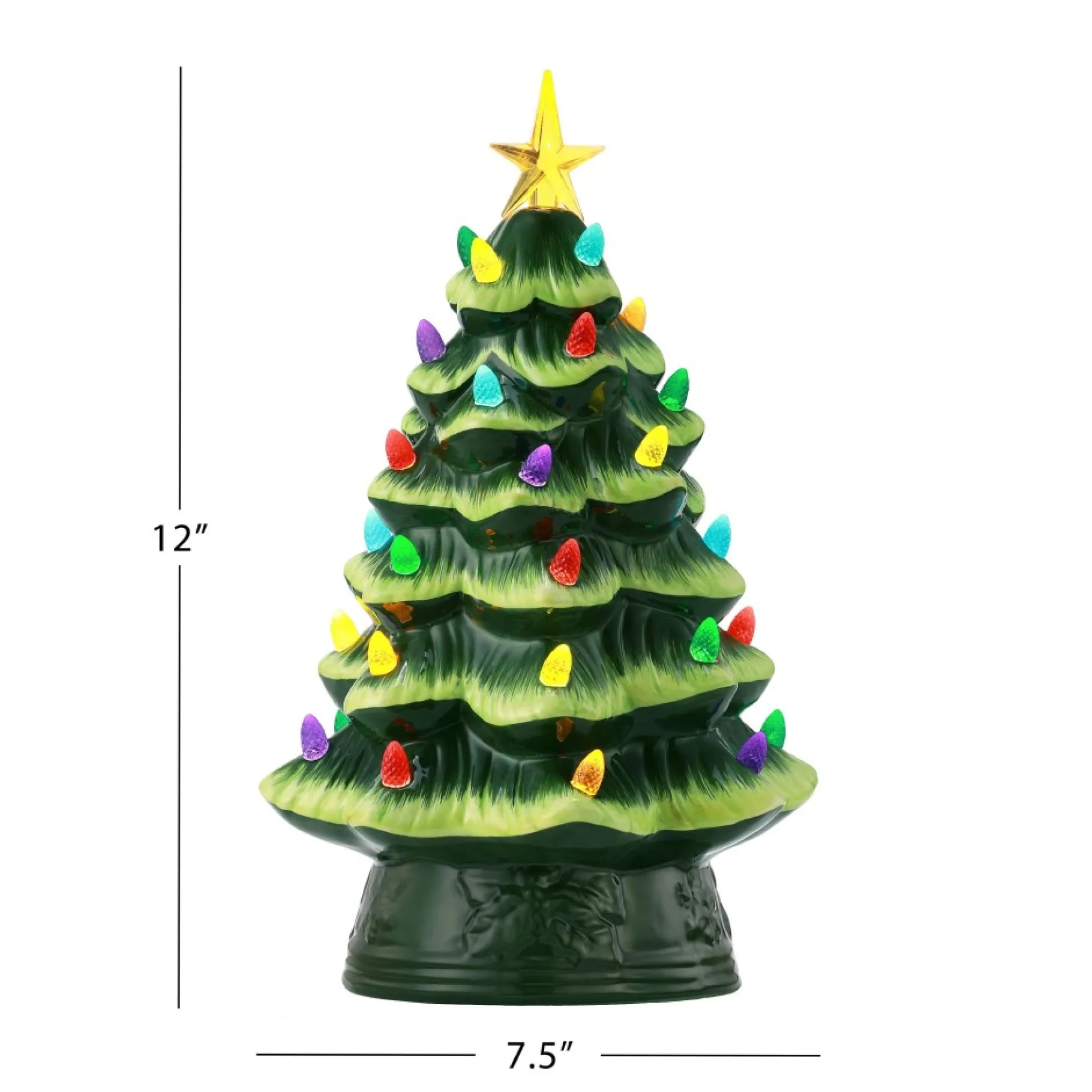 Outlet 12" Nostalgic Ceramic Tree - Green Green Ceramic Trees