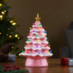Cheap 12" Nostalgic Ceramic Tree - Pink Pink Ceramic Trees