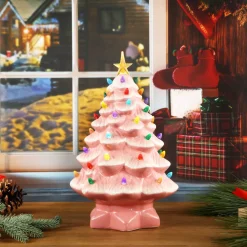 Cheap 14" Nostalgic Ceramic Tree - Pink Pink Ceramic Trees