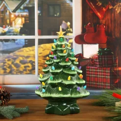 Hot 14" Nostalgic Ceramic Tree - Green Green Ceramic Trees