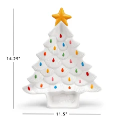 Cheap 14.25'' Nostalgic Ceramic Tree Dip Platter - White Plates & Platters