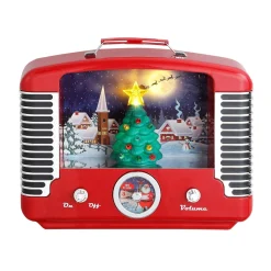 Hot 12" Nostalgic Tree Radio - Red Musical Decor