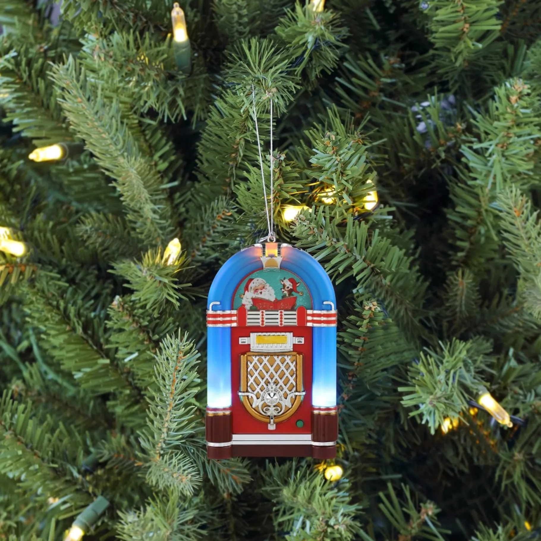 Sale 4.9" Retro Jukebox Ornament - Blue Musical Decor